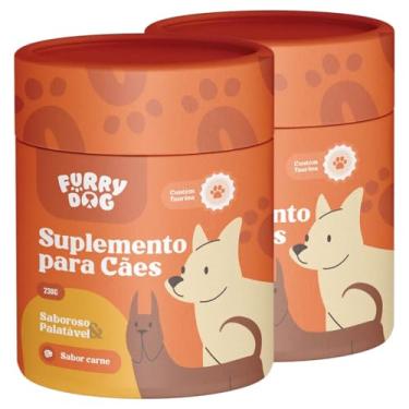 Imagem de Suplemento Vitamínico para Cachorro FURRY DOG – Saboroso e Palatável com Ômega 3 e 6, Condroitina e Taurina – Apoio às Articulações, Imunidade e Energia, Pelo e Derme 460g – 2 UN