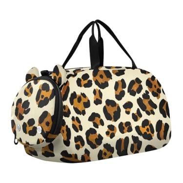 Imagem de Bolsa esportiva para meninos, coalas fofos, Natal, verde, presente de fim de semana, bolsa de viagem para meninas, Estampa de leopardo, marrom, preto, bege, Clássico