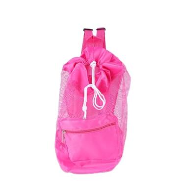 Imagem de GLOGLOW Mochila Portátil para Crianças, Mochila Com Cordão de Malha, Nylon, Bolsa Leve para Armazenamento de Brinquedos de Praia, Preto, 17,3 X 11,4 Polegadas, Suprimentos de Armazenamento Nan (Róseo)