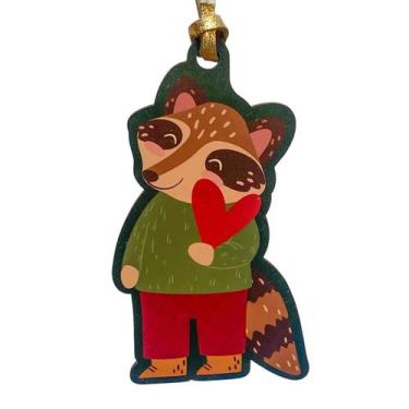 Imagem de Tag natal guaxinim Amor Amanhã te conto um segredo 12x6,5cm