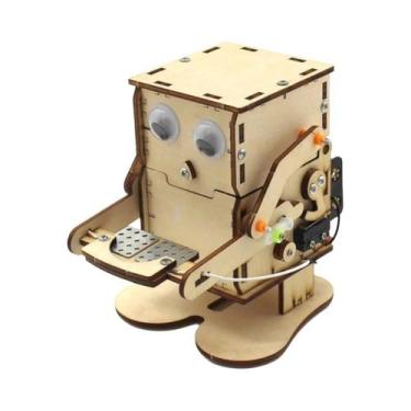 Imagem de Brinquedo Educativo STEM Modelo De Robô De Madeira DIY Para Crianças K