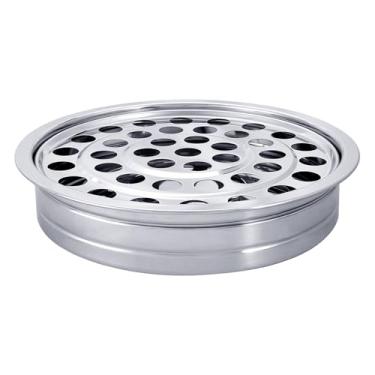 Imagem de 1 bandeja de comunhão de aço inoxidável com 48 xícaras para igreja – bandeja de vinho prata da sagrada comunhão, suprimentos empilháveis para adoração da igreja (sem copos e tampa)
