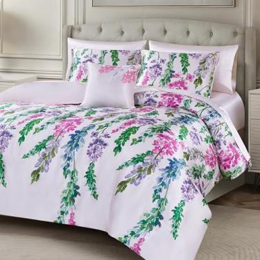 Imagem de BCBG Conjunto de edredom de cetim Nolita de 8 peças em uma bolsa, Queen