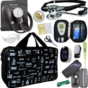 Imagem de Kit Enfermagem Aparelho Pressao Esteto Completo Promocao Top - Love Sa