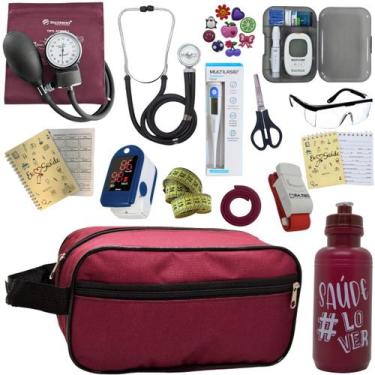 Imagem de Kit Enfermagem Aparelho Pressão Esteto Necessaire Completa - P.A. MED,
