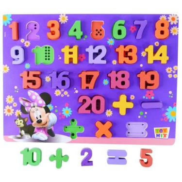 Imagem de Jogo Didatico Número Simbolo Matematica Encaixe Diney Minnie - Disney 