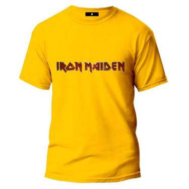 Imagem de Camiseta Iron Maiden Banda De Rock Lançamento Top, Amarelo, M