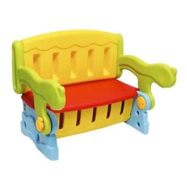 Imagem de Mesinha Infantil 3 Em 1 Mesa Banco Baú Importway Colorida