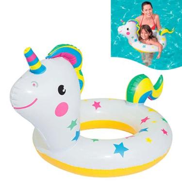 Imagem de Boia Inflável Infantil Animais Circular Com Abertura Para Piscina Verã