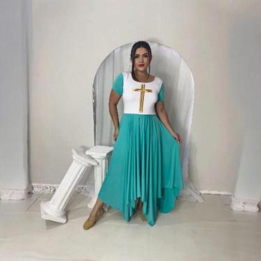 Imagem de Vestido de Dança Coreografia Plus Size Cruz Moda Evangélica - MISS FLO