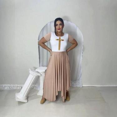 Imagem de Vestido de Dança Coreografia Plus Size Cruz Moda Evangélica - MISS FLO