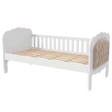 Imagem de Cama Infantil Provence Com Capitonê Branca Acetinado - Matic
