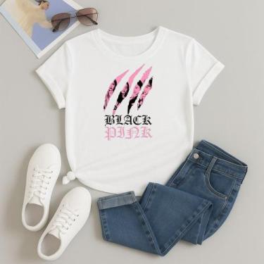 Imagem de Camiseta 100% Algodão Estampa Blackpink Garras 611 Look Outfit Malha C