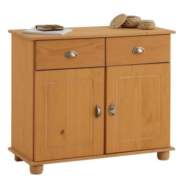 Imagem de IDIMEX Cômoda Madeira Maciça 2 Portas 2 Gavetas Colmar