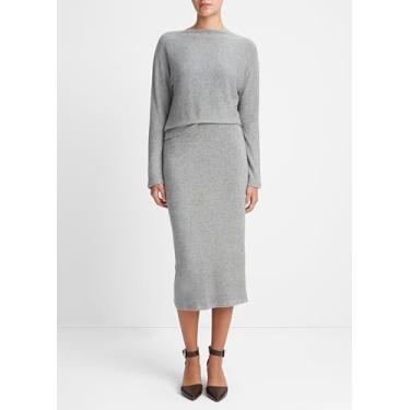 Imagem de Vince Saia midi aconchegante feminina, H Pó prateado, XPP