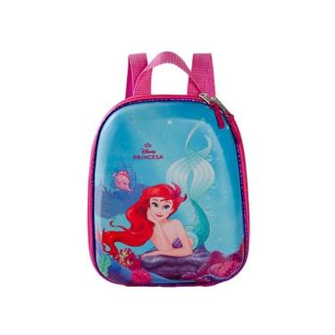Imagem de Mochila Escolar Infantil De Costas Pequena Sereia Rosa