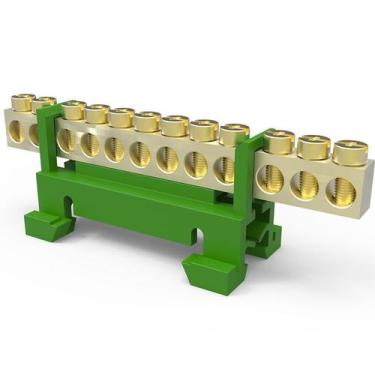 Imagem de Barramento Neutro Barramento Terra 7 ou 12 Polos Para Trilho Din Enerb