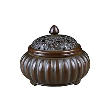 Imagem de U5GAAALPPQ9 Porta-incenso Zen Decor Queimador de incenso de cobre puro Queimador de incenso antigo Enfeites de cerimônia de chá doméstico Queimador de incenso de abóbora para ambientes internos