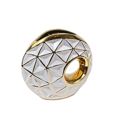 Imagem de WUHUQN Vaso de flores de cerâmica redondo criativo para arranjo de flores, acessórios para decoração de casa, vaso para arranjos florais