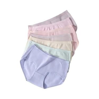 Imagem de Calcinhas De Algodão Respirável Femininas 7 Peças Sem Costura De Cintu