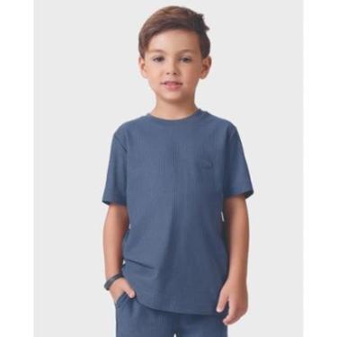 Imagem de Camiseta Aurora verão infantil básica charmosa fresquinha - Marrom e Jeans - Menino 1 a 3 anos-Masculino
