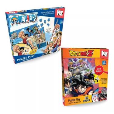 Imagem de Kit Jogos De Atenção Quebra-cabeça One Piece E Dragon Ball Série Brinq
