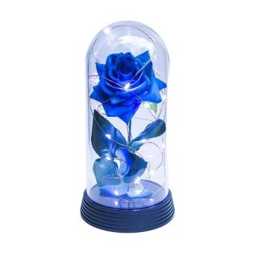 Imagem de Luminária A Rosa Encantada Azul 20 Cm Base Preta Frio