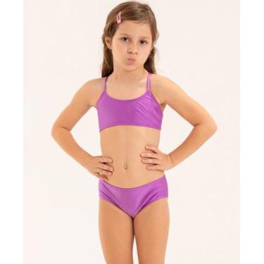 Imagem de Biquíni Infantil Básico Liso - APNEIA, Lilás, G