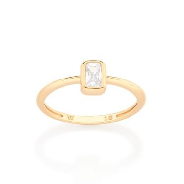 Imagem de Anel Solitário Rommanel Folheado a Ouro com Zircônias 513212, 16, Dour