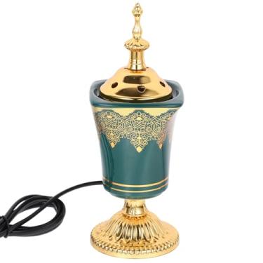 Imagem de Cabilock Queimador elétrico de incenso cerâmico, suporte Bakhoor para casa, escritório, ioga, spa, aromaterapia, 19 cm, acessório de fragrância interna