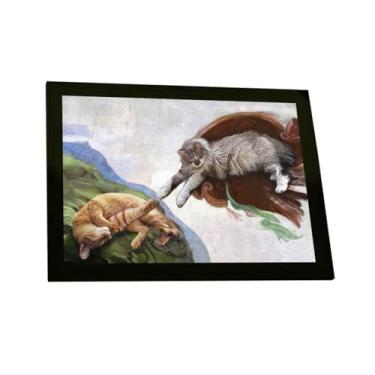 Imagem de Quadro Decorativo Gato Engraçado Criação De Adão Decoração Poster Quarto Sala