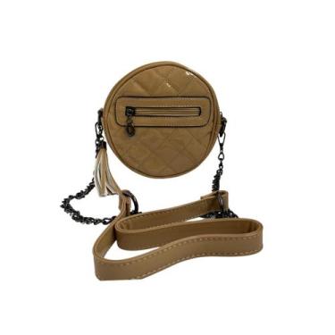 Imagem de Bolsa feminina transversal bolinha - GLORIA W & Y, Khaki, P