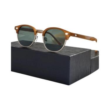 Imagem de Óculos De Sol Unissex Polarizados TR90 Clássicos Com Meia Armação Pret