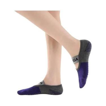 Imagem de Meias Antiderrapantes De Algodão Para Yoga, Pilates, Dança E Fitness F
