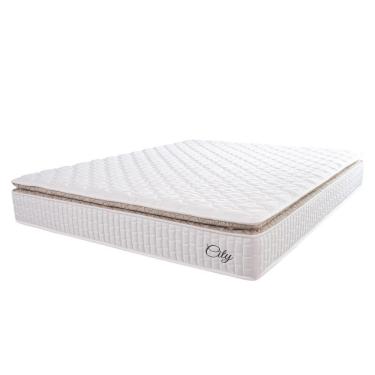 Imagem de Colchão Casal Molas Ensacadas City Pillow Top 138x188x23cm Branco-bege Hellen Branco-bg