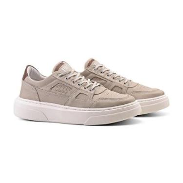 Imagem de Tênis 100% Couro Premium Fortis Amsterdã Off White com 5 cm de solado-Masculino