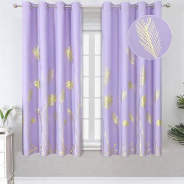 Imagem de Cortinas Blackout Estelar Textiler Lilás con Estampado de Palmeras 160