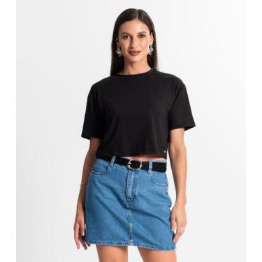 Imagem de Blusa Cropped Manga Curta Rovitex Preto, P, Preto