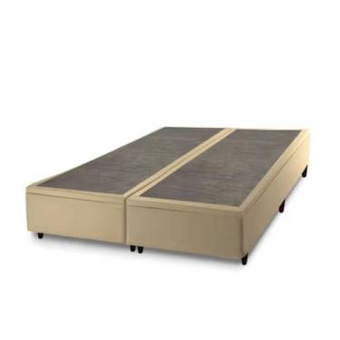 Imagem de Base Box Baú Prince Sued Queen Size 158 x 197 x 41cm, Bege