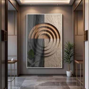 Imagem de Quadro com Moldura e Acrilico Cristal Vidro Arte Texturizada para Sala