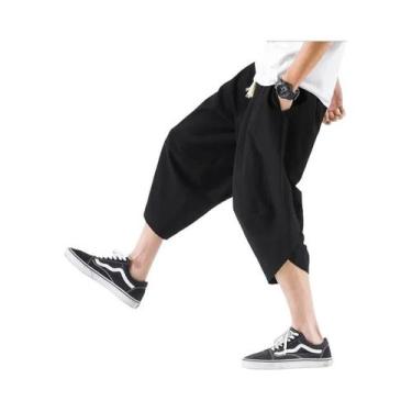 Imagem de Bermudas De Linho Masculinas Tamanho Grande 2024 Novo Estilo Chinês So