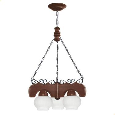 Imagem de Lustre Muller Canga 3 Lâmpadas Envelhecido 403E