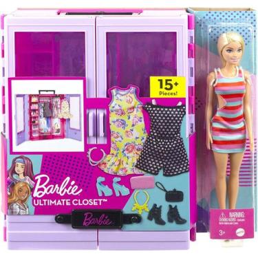 Imagem de Barbie Armário de Luxo com Boneca e Acessórios Mattel