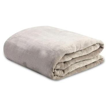 Imagem de Cobertor Casal Velour Quentinho Felpudo Antialérgico Bege Camesa