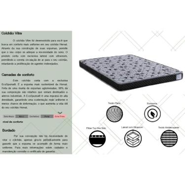 Imagem de Cama Box Baú Casal: Colchão Anatômico Herval Ag65 Vitre + Base Crc Suede Black (138x188)