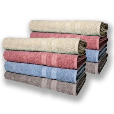 Imagem de Kit 8 Toalhas De Banho Lisboa 100% Algodão 430g/m 80x150cm - TOALHAS S
