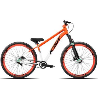 Imagem de Bicicleta KSW do Grau Kit 1x1 Freio Mecânico Pneus Flame, Branco com l