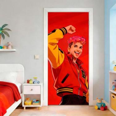 Imagem de Capa Para Porta Decoração Influenciadora Infantil Os Rosas Painel Em T