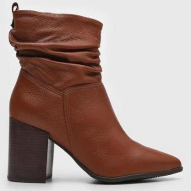 Imagem de Bota Cano Médio Couro Marrom Caramelo Claro Bottero 360307-3-Feminino