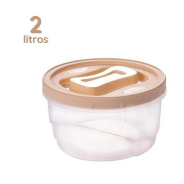 Imagem de Pote Porta Mantimentos Plástico com Tampa Rosca Redondo 2L - PLASUTIL